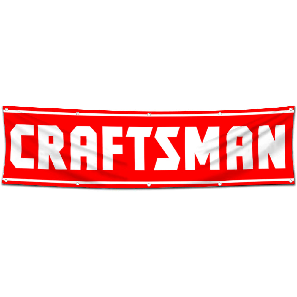 Fyon Tools Garage Shop Decor Banner Works for Craftsman Flag Red 2x8 Feet