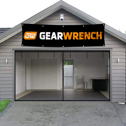 Fyon Tools Garage Shop Decor Banner Works for Gearwrench Flag 2x8 Feet