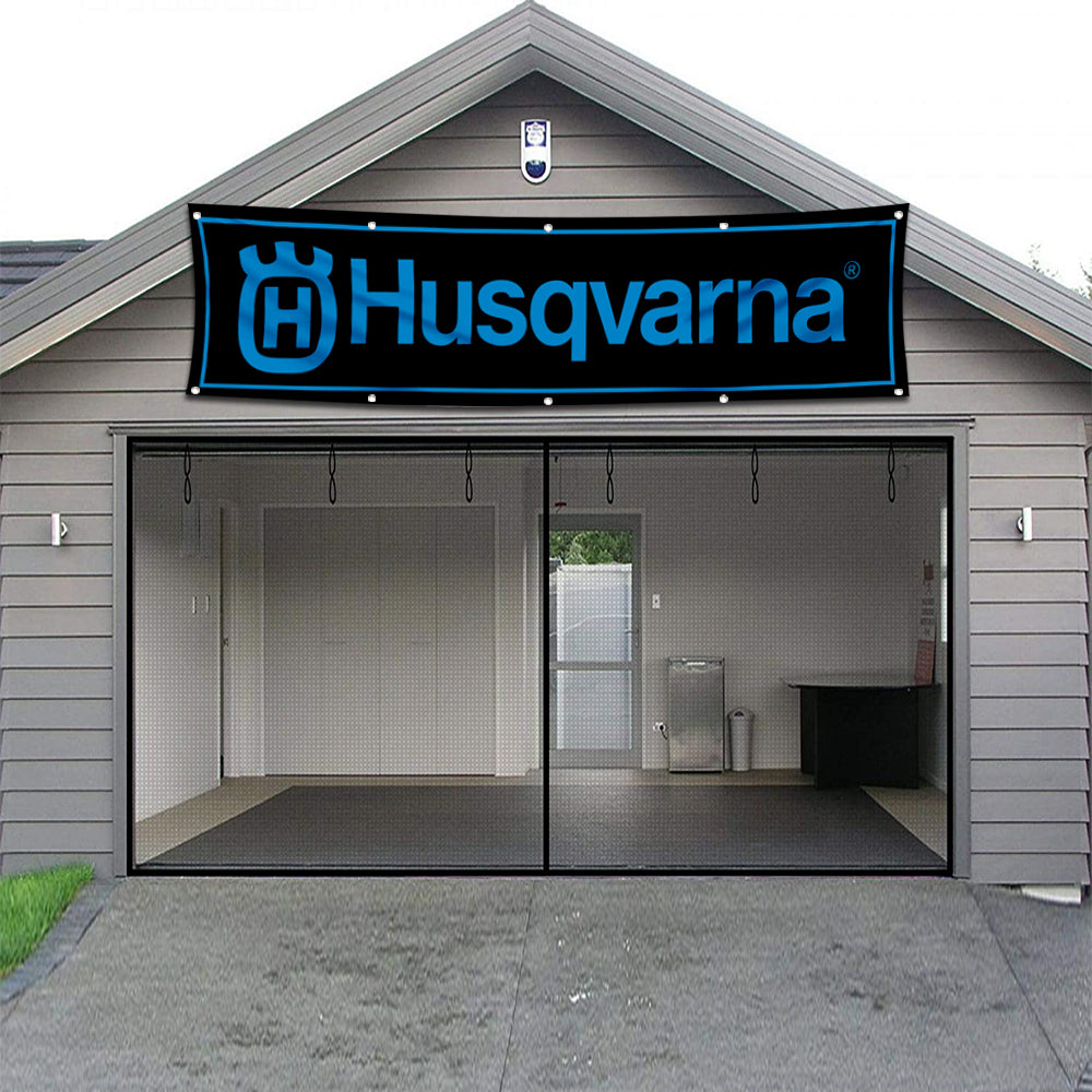 Fyon Tools Garage Shop Decor Banner Works for Husqvarna Flag 2x8 Feet