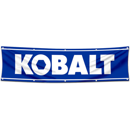 Fyon Tools Garage Shop Decor Banner Works for Kobalt Flag Blue 2x8 Feet