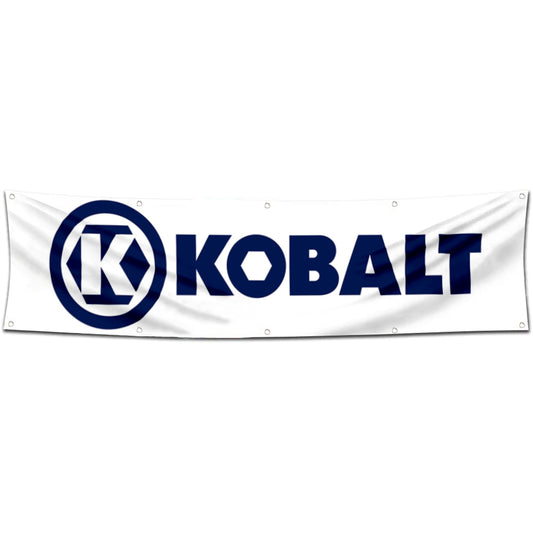 Fyon Tools Garage Shop Decor Banner Works for Kobalt Flag White 2x8 Feet