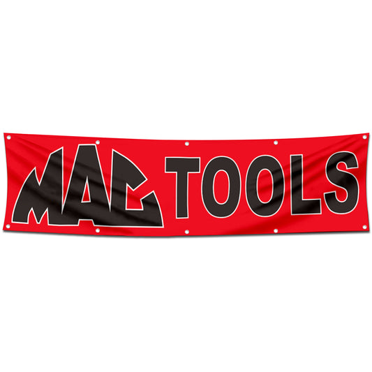 Fyon Tools Garage Shop Decor Banner Works for MAC Flag Red 2x8 Feet