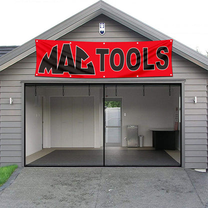 Fyon Tools Garage Shop Decor Banner Works for MAC Flag Red 2x8 Feet
