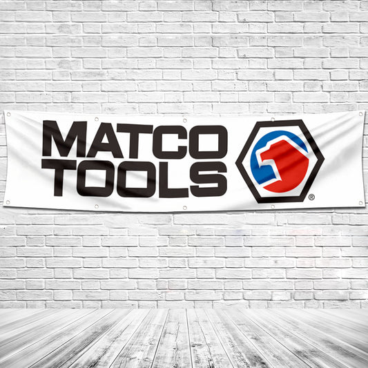 Fyon Tools Garage Shop Decor Banner Works for Matco Flag  2x8 Feet