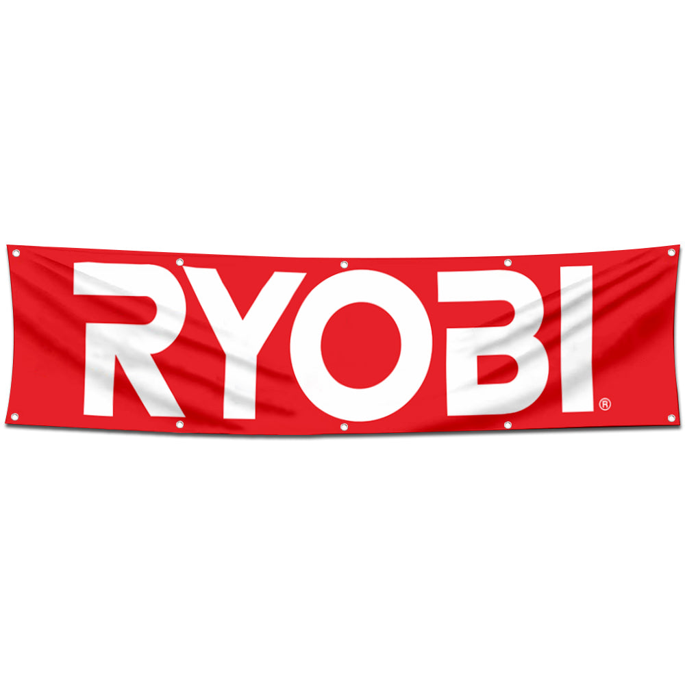 Fyon Tools Garage Shop Decor Banner Works for Ryobi Flag 2x8 Feet