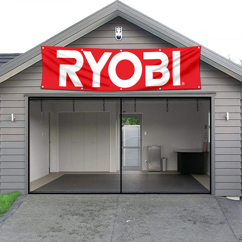 Fyon Tools Garage Shop Decor Banner Works for Ryobi Flag 2x8 Feet