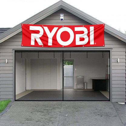 Fyon Tools Garage Shop Decor Banner Works for Ryobi Flag 2x8 Feet
