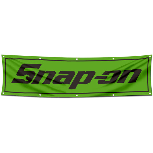 Fyon Tools Garage Shop Decor Banner Works for Snap on Flag Green 2x8 Feet