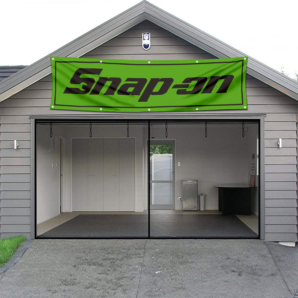 Fyon Tools Garage Shop Decor Banner Works for Snap on Flag Green 2x8 Feet