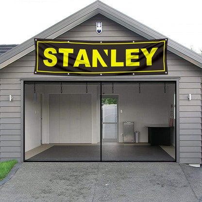 Fyon Tools Garage Shop Decor Banner Works for Stanley on Flag 2x8 Feet