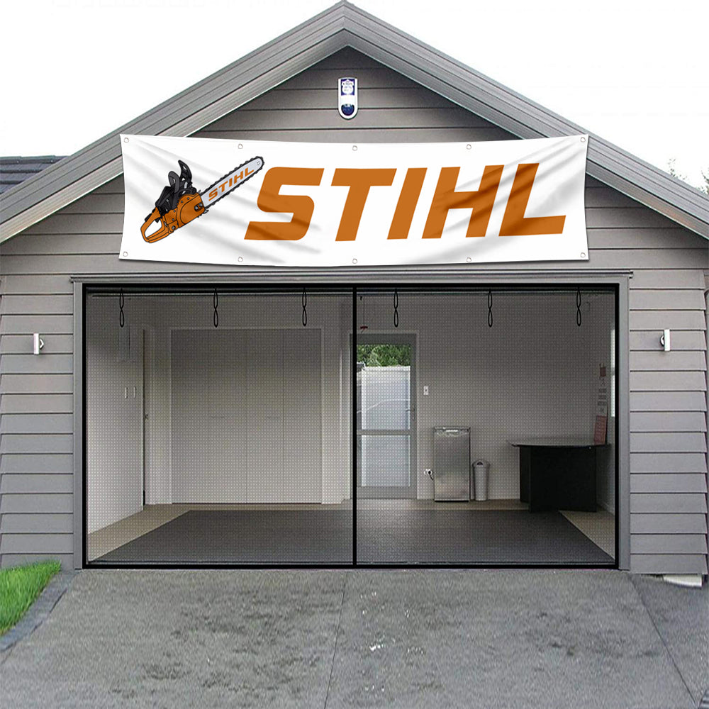 Fyon Tools Garage Shop Decor Banner Works for Stihl on Flag White 2x8 Feet