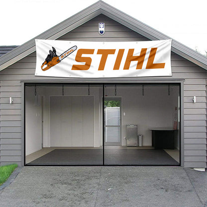 Fyon Tools Garage Shop Decor Banner Works for Stihl on Flag White 2x8 Feet