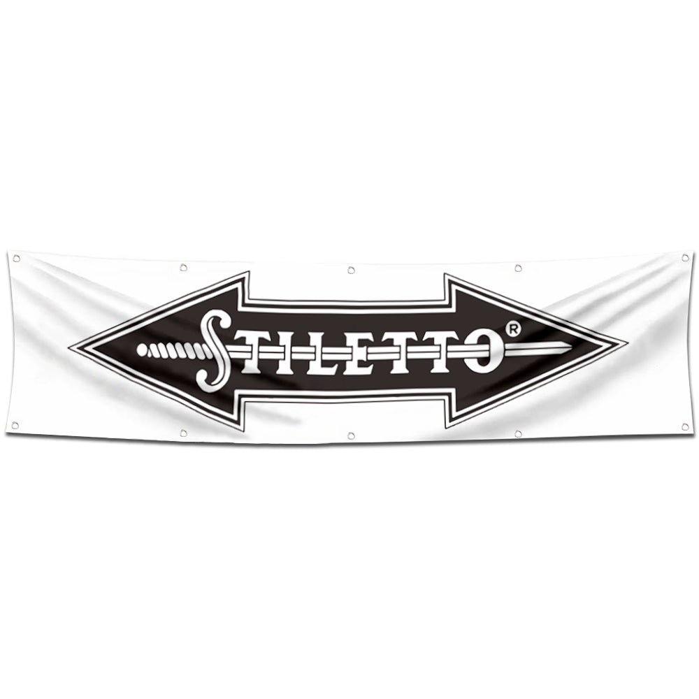 Fyon Tools Garage Shop Decor Banner Works for Stiletto on Flag 2x8 Feet