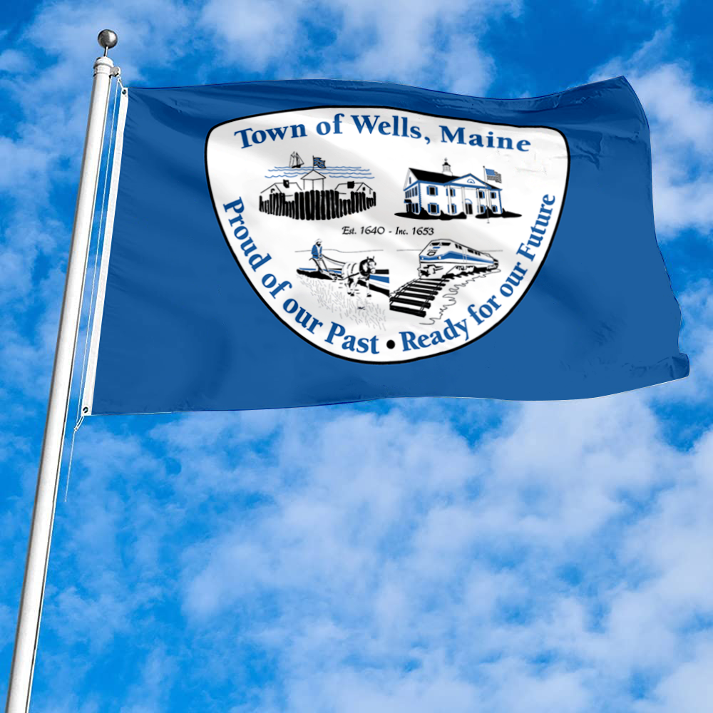 Fyon Town of Wells, Maine flag Banner