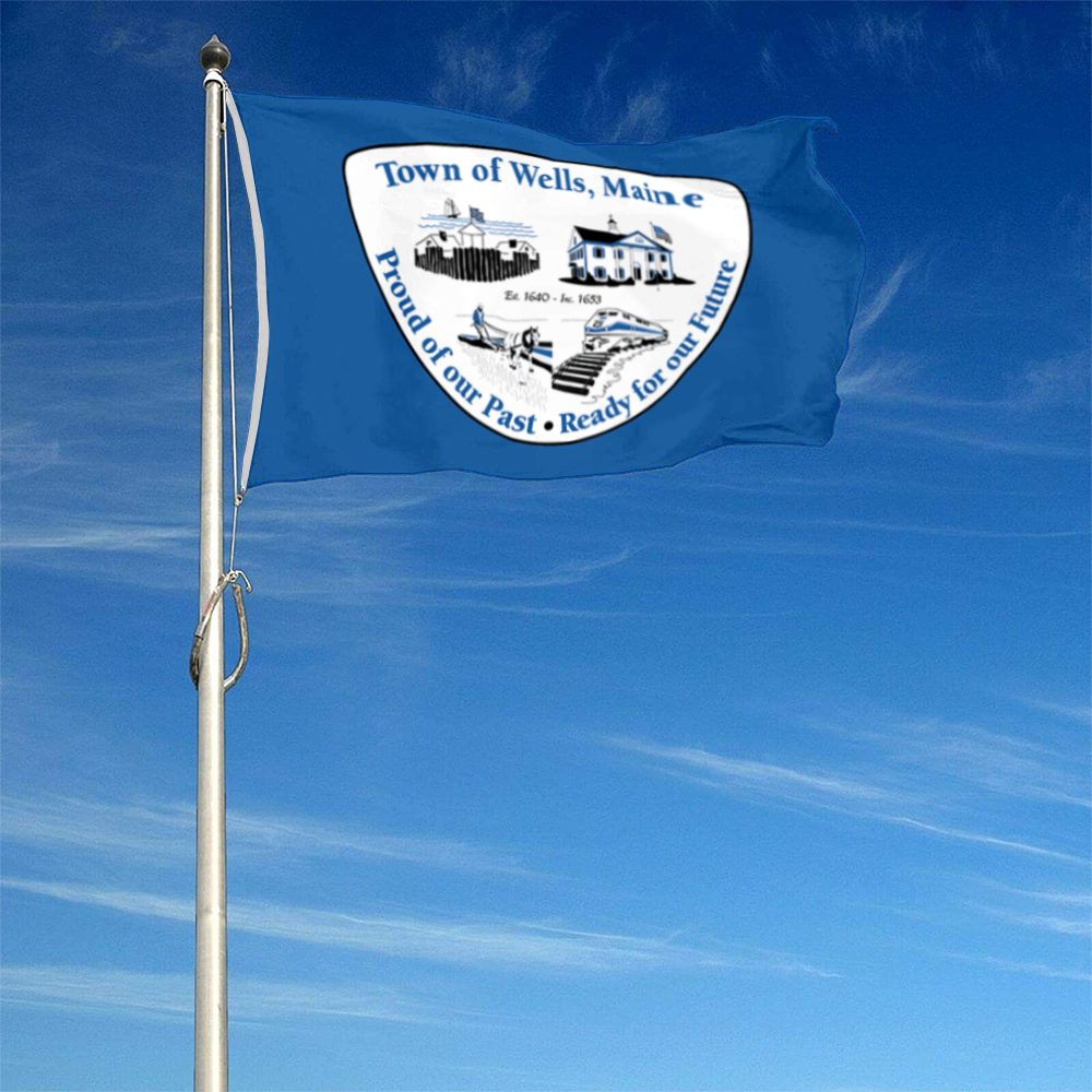Fyon Town of Wells, Maine flag Banner