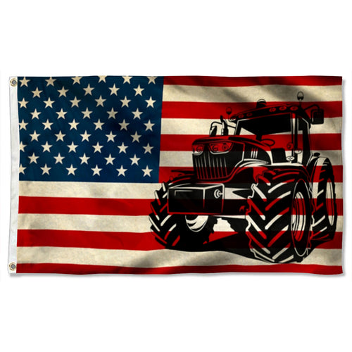Fyon Tractor Farmer Tractor American Flag 41514 Indoor and outdoor banner