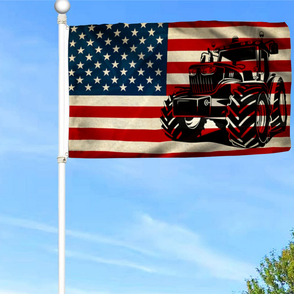 Fyon Tractor Farmer Tractor American Flag 41514 Indoor and outdoor banner