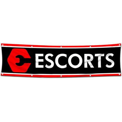 Fyon Tractors Garage Shop Banner Works for Escorts Flag 2x8 Feet