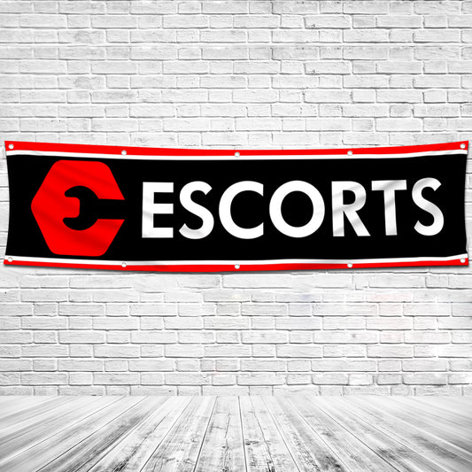 Fyon Tractors Garage Shop Banner Works for Escorts Flag 2x8 Feet