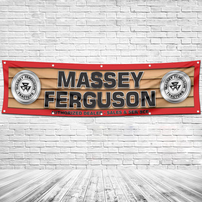 Fyon Tractors Garage Shop Decor Banner Flag Works for Massey Ferguson Flag 2x8 Feet
