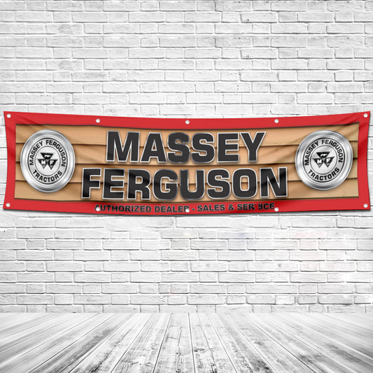 Fyon Tractors Garage Shop Decor Banner Flag Works for Massey Ferguson Flag 2x8 Feet