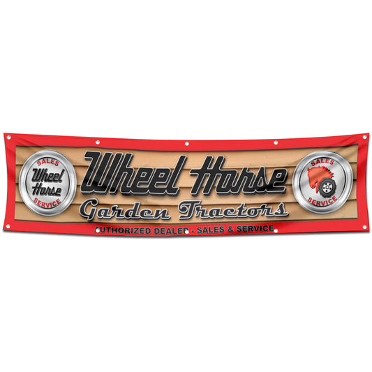 Fyon Tractors Garage Shop Decor Banner Works for Wheel Horse Flag 2x8 Feet