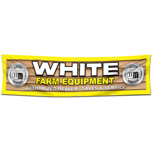Fyon Tractors Garage Shop Decor Banner Works for White Farm Equipment Flag 2x8 Feet