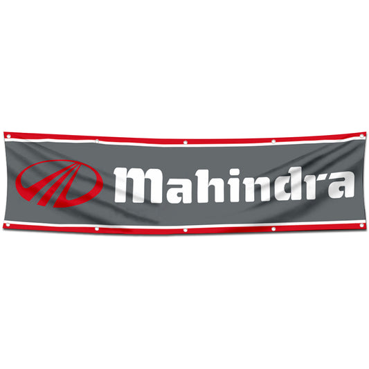 Fyon Tractors Garage workshop Decor Banner Works for Mahindra Flag 2x8 Feet