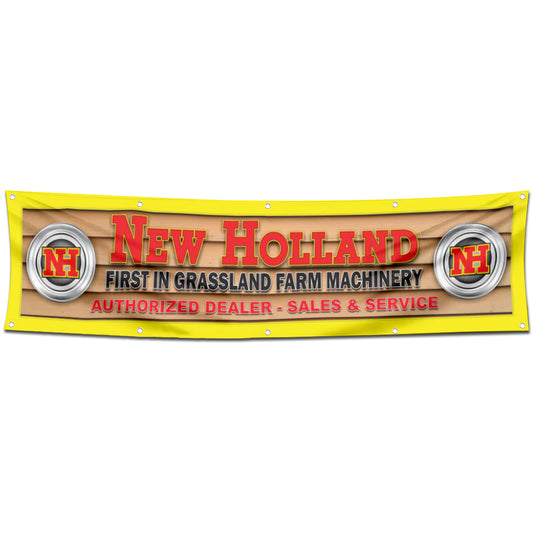 Fyon Tractors Garage workshop Decor Banner Works for New Holland Flag 2x8 Feet