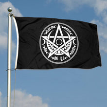 Fyon Triple Moon Pentacle Pagan Flag Banner