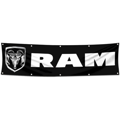 Fyon Trucks Garage Shop Decor Banner Work for Rams Flag 2x8 Feet