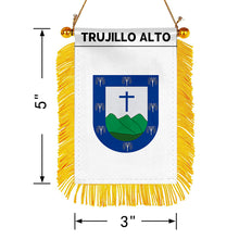 Trujillo Alto, Puerto Rico Flag Mini Car Rearview Mirror Flag Banner - 2PC