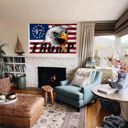 Fyon Trump 47 Star 2024 Eagle Flag Banner