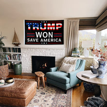 Fyon Trump Won Dem Cheated Black Save USA Flag Indoor and Outdoor Banner
