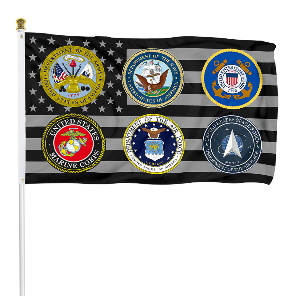 Fyon U.S. Armed Forces Military Branches Appreciation Support Flag Indoor and outdoor banner