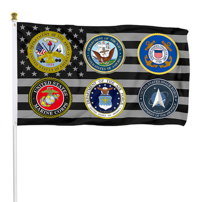 Fyon U.S. Armed Forces Military Branches Appreciation Support Flag Indoor and outdoor banner