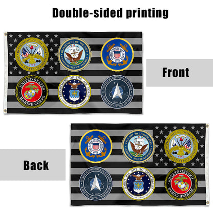 Fyon U.S. Armed Forces Military Branches Appreciation Support Flag Indoor and outdoor banner