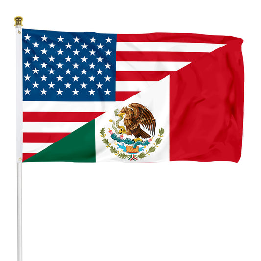 Fyon USA Mexico American Mexican Combination Flag Banner