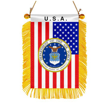 USA The Air Force Mini Car Rearview Mirror Flag Banner -2PC