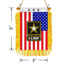 USA The Army Mini Car Rearview Mirror Flag Banner  -2PC