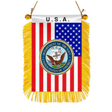 USA The Navy Mini Car Rearview Mirror Flag Banner  -2PC