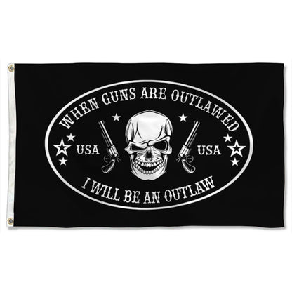 Fyon USA When Guns Are Outlawed I Will Be An Outlaw Wall Garage Flag Banner