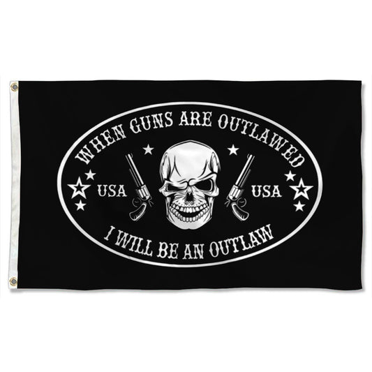 Fyon USA When Guns Are Outlawed I Will Be An Outlaw Wall Garage Flag Banner