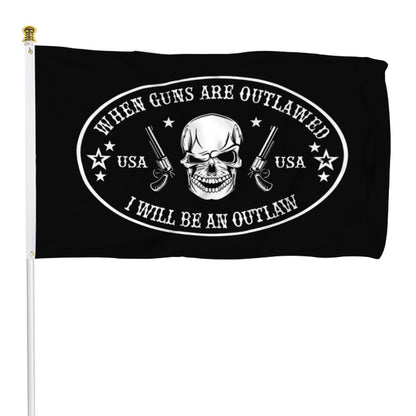 Fyon USA When Guns Are Outlawed I Will Be An Outlaw Wall Garage Flag Banner
