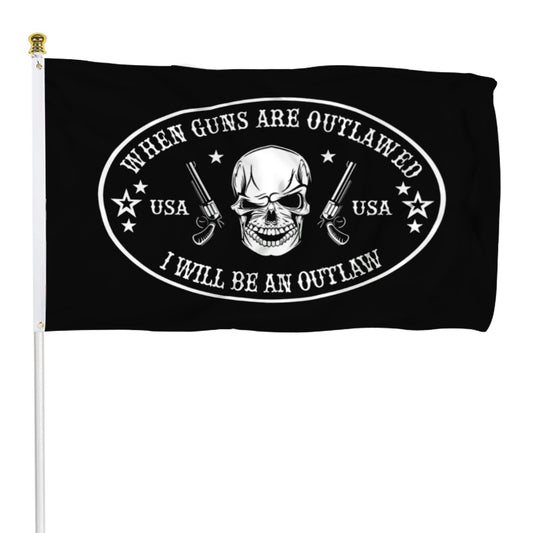 Fyon USA When Guns Are Outlawed I Will Be An Outlaw Wall Garage Flag Banner