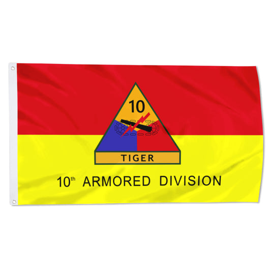 Fyon US Army 10th Armored Division Tiger Flag Banner