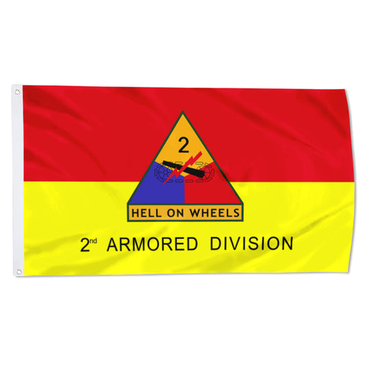 Fyon US Army 2nd Armored Division Hell On Wheels Flag Banner