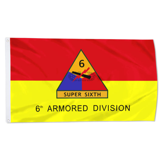 Fyon US Army 6th Armored Division Super Sixth Flag Banner