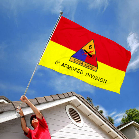 Fyon US Army 6th Armored Division Super Sixth Flag Banner