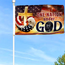 Fyon US Christian Cross Wreath The Nation God Blesses Flag 41320 Indoor and outdoor banner